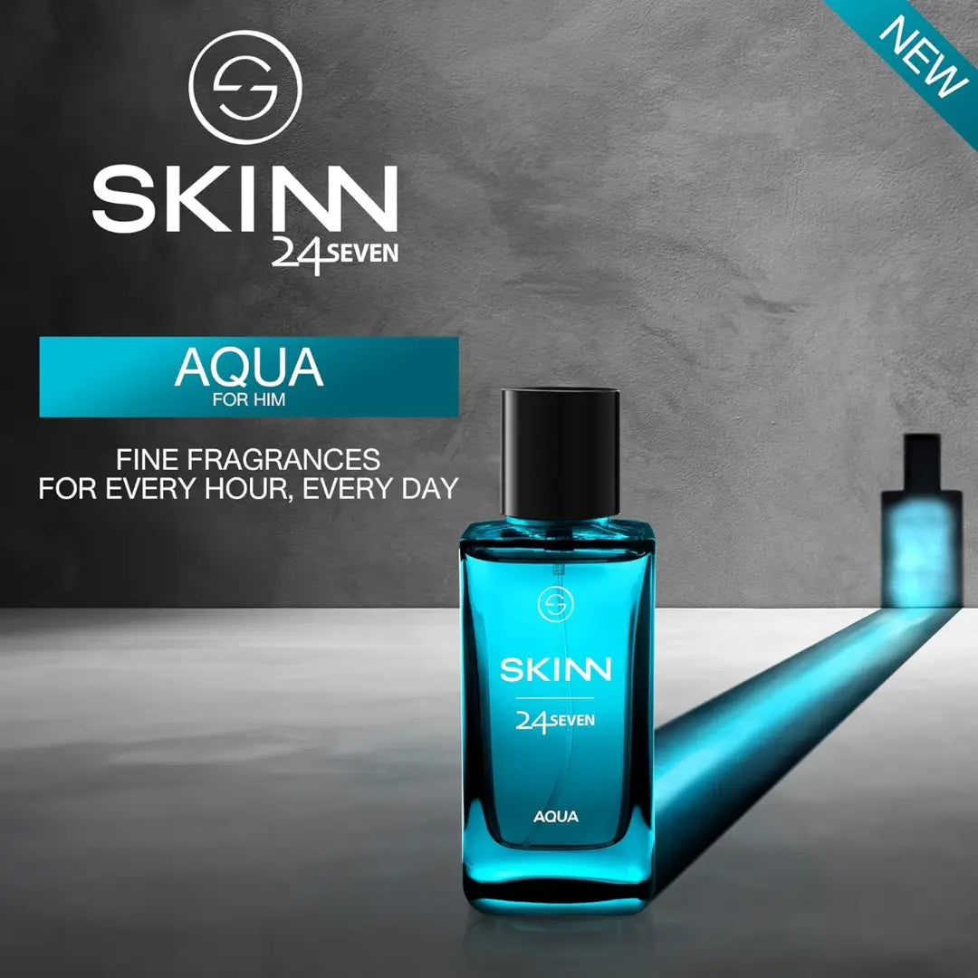 Skinn By Titan | 24Seven Aqua Perfume - 100 Ml | Perfume For Man | Gift for Men | Premium Fragrance | Grooming Essentials | Long Lasting Smell for Men | Eau De Parfum