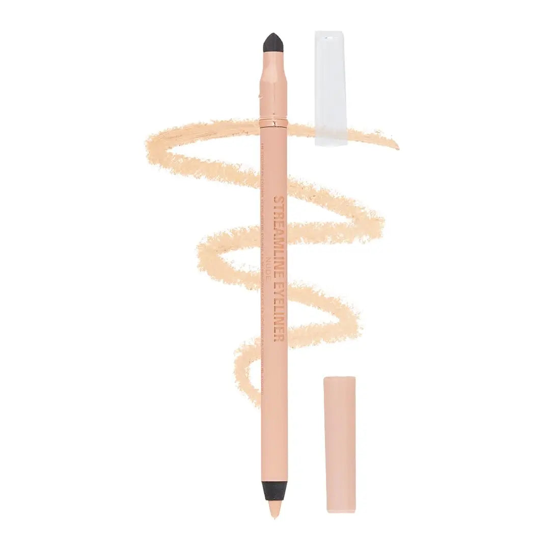 Revolution London Streamline Waterline Eyeliner Pencil White| Ultra Creamy & Pigmented Texture | Smooth & Buttery Application | Built-in Smudger for Smokey Looks | Waterproof, Long Lasting All Day Wear | 1.3g.