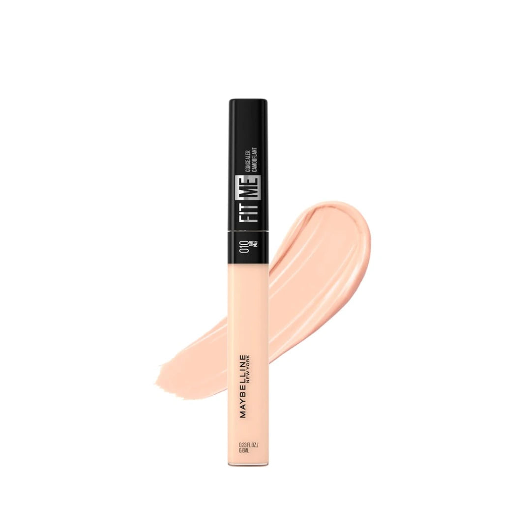 Maybelline New York Fit Me Concealer, Oil free Liquid Concealer conceals dark circles, redness, flaws, and blemishes. Fit Me Liquid Concealer suits oily skin & dry skin - Fair|6.8ml