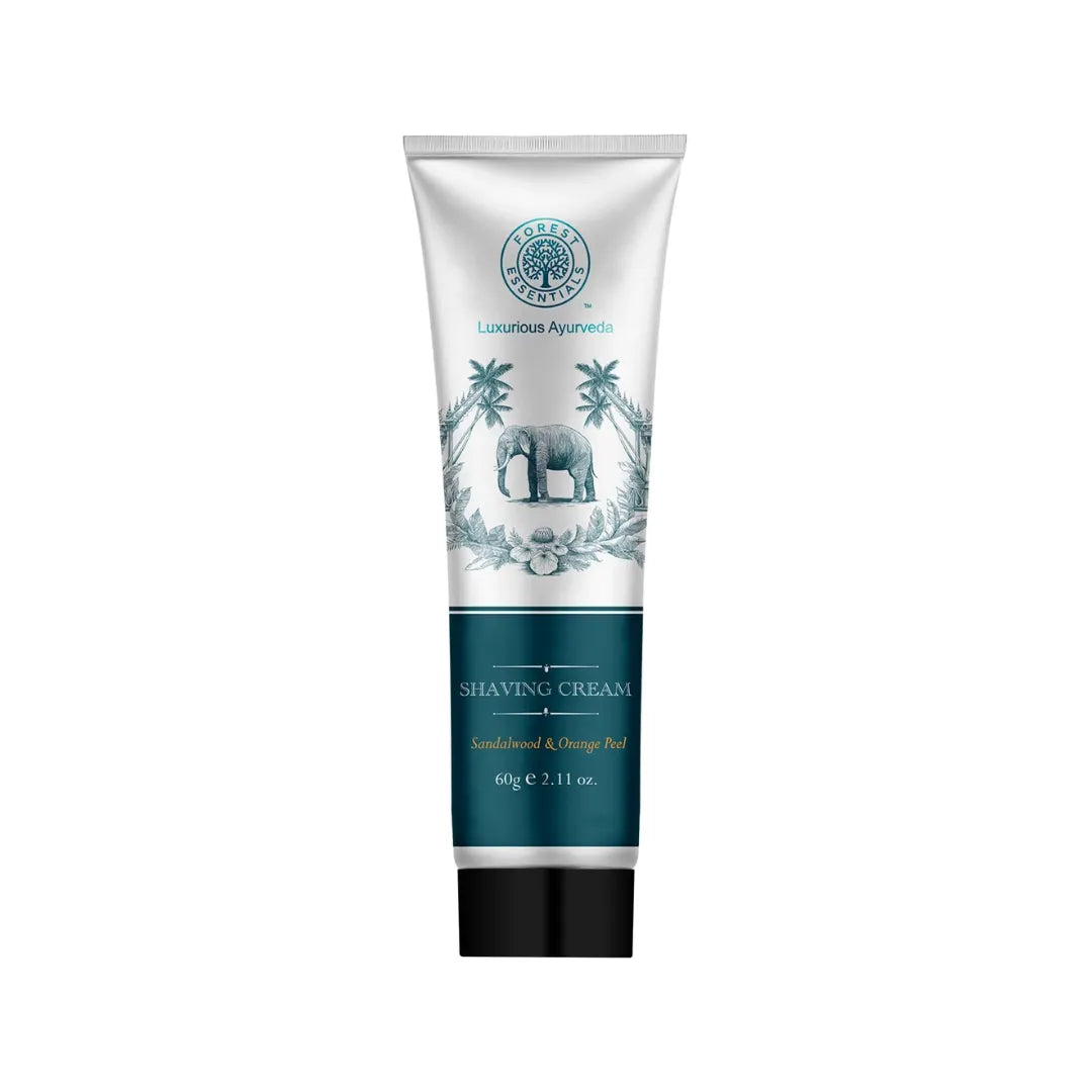 Forest Essentials Shaving Cream Sandalwood & Orange Peel | Ayurvedic Natural Shaving Cream for Smooth Razor Glide