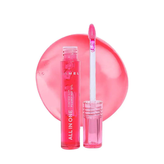 Lamel All In One Lip Tinted Plumping Oil- Watermelon, Lip Oil Tint for Pigmented Lips | Hydrating, Plumping & Glossy Lip Tint | Non-Sticky Lip Oil with Long-Lasting Tint | 3ml
