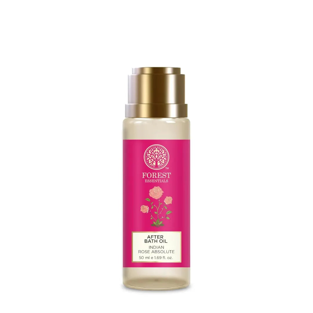 Forest Essentials After Bath Oil Indian Rose | After Shower on Wet Skin | Keeps Skin Hydrated | For Lightly Scented & Soft Skin
