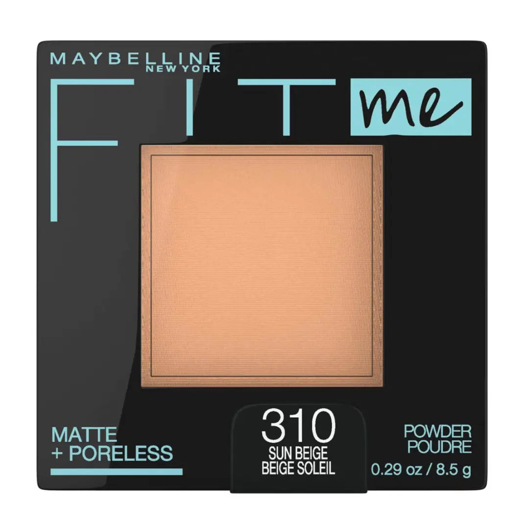 Maybelline New York Powder Foundation, Pressed Powder Compact, Mattifies Oily, Normal Skin, Incl. Mirror and Applicator, Fit Me, 235 Pure Beige, 8.5g