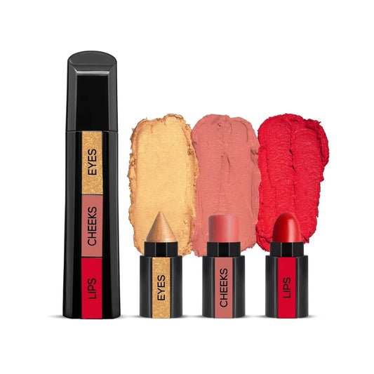 RENEE Fab Face 3 In 1 Makeup Stick Diva 4.5gm|Includes Eyeshadow, Blush & Lipstick| Infused With Vitamin E| Intense Color Payoff| Compact & Travel Friendly