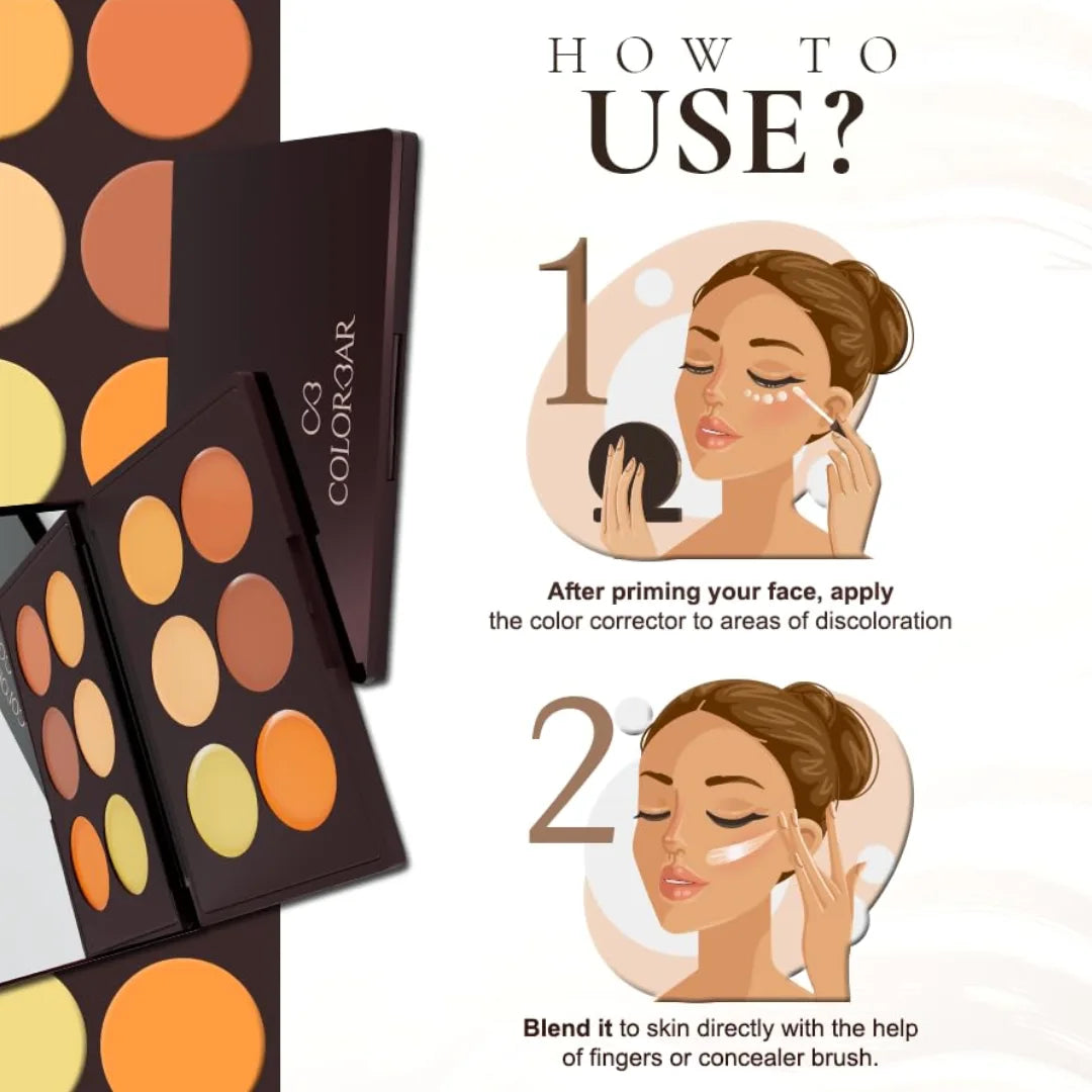 Colorbar 24Hrs Wear Concealer Palette, Light-Medium