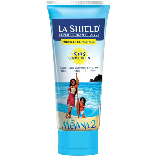 La Shield Kids Sunscreen Gel SPF 50 PA+++|100% Mineral Sunscreen|For kids above 2 years age|Enriched with Vitamin E & Hyaluronic Acid|Suitable for Sensitive skin|4 hour water resistant|Fragrance free