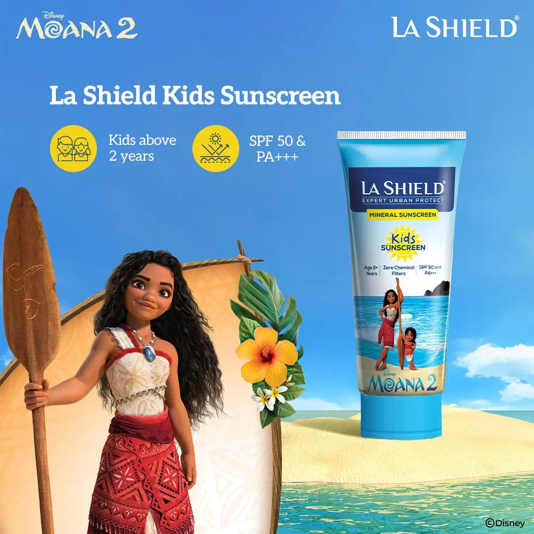 La Shield Kids Sunscreen Gel SPF 50 PA+++|100% Mineral Sunscreen|For kids above 2 years age|Enriched with Vitamin E & Hyaluronic Acid|Suitable for Sensitive skin|4 hour water resistant|Fragrance free