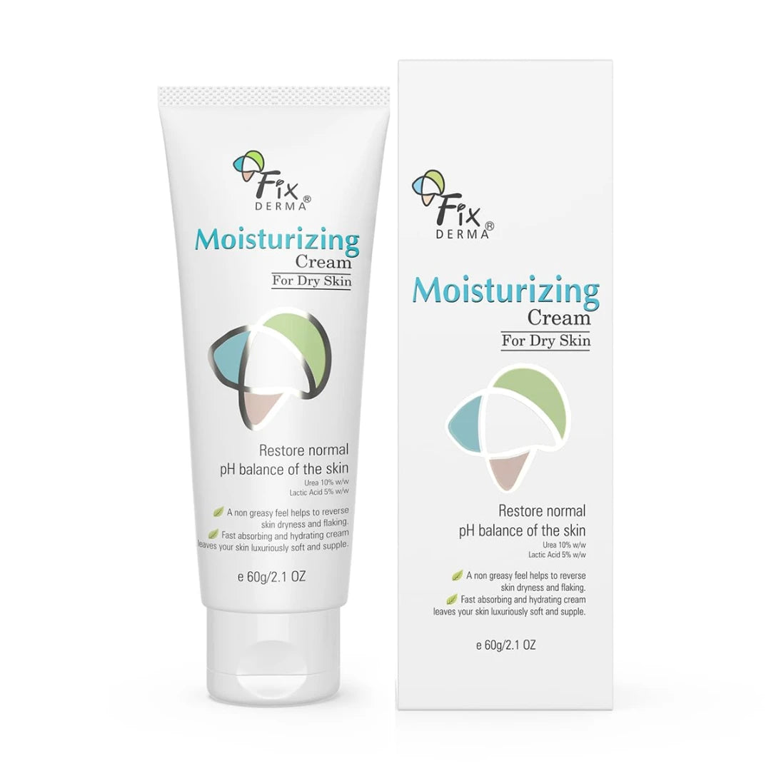Fixderma Moisturizing cream, Daily Moisturizer for Dry & chapped skin, Provides Hydration and Moisturization, Non-Comedogenic & Non-Greasy formulation, 60g
