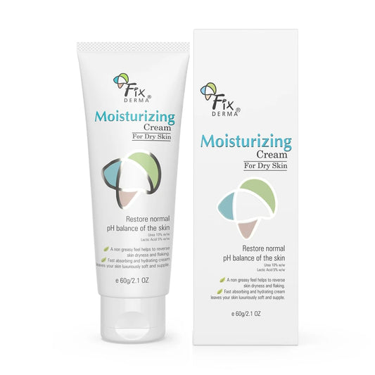 Fixderma Moisturizing cream, Daily Moisturizer for Dry & chapped skin, Provides Hydration and Moisturization, Non-Comedogenic & Non-Greasy formulation, 60g