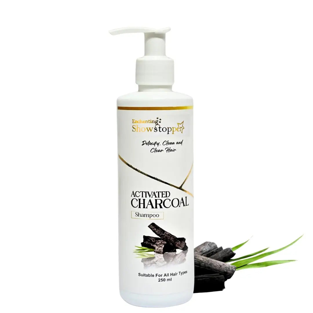 SHOWSTPPER ACtivated Charcoal Shampoo for Deep Scalp Cleansing, Detox & Oil Control | Sulphate-Free Clarifying Shampoo for Oily Scalp & Dandruff Care | 250ml for Men & Women