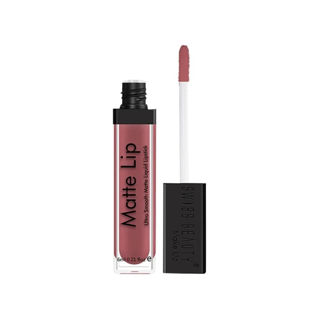 Swiss Beauty Ultra Smooth Matte Lip Liquid Lipstick, Smooth Lip Color, Weightless Finish, Silky Matte Finish, Shade- Famous Red, 6ml