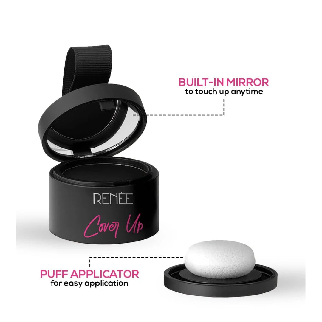 RENEE Cover-Up Hair Powder | Covers Grey Roots & Bald Spots Instantly | Highly Pigmented, Fuller & Denser Look | Long-Lasting | Matte Finish | Fine Powder | Flawless Application | 4gm