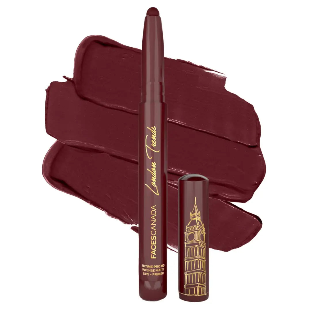 FACES CANADA Ultime Pro HD Intense Matte Lipstick + Prime | 9HR Long Stay | Flawless HD Matte Finish | Intense Color | Lightweight | Smooth Glide | Primer Infused