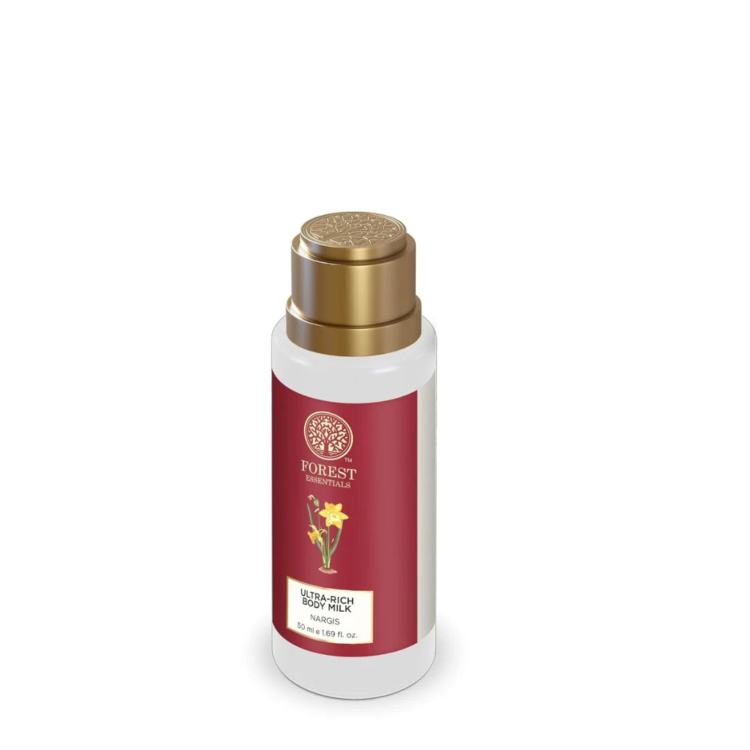 Forest Essentials Ultra-Rich Body Milk Nargis | Ayurvedic Nourishing Body Lotion to Replenish Skin Moisture and Leave it Smooth & Scented