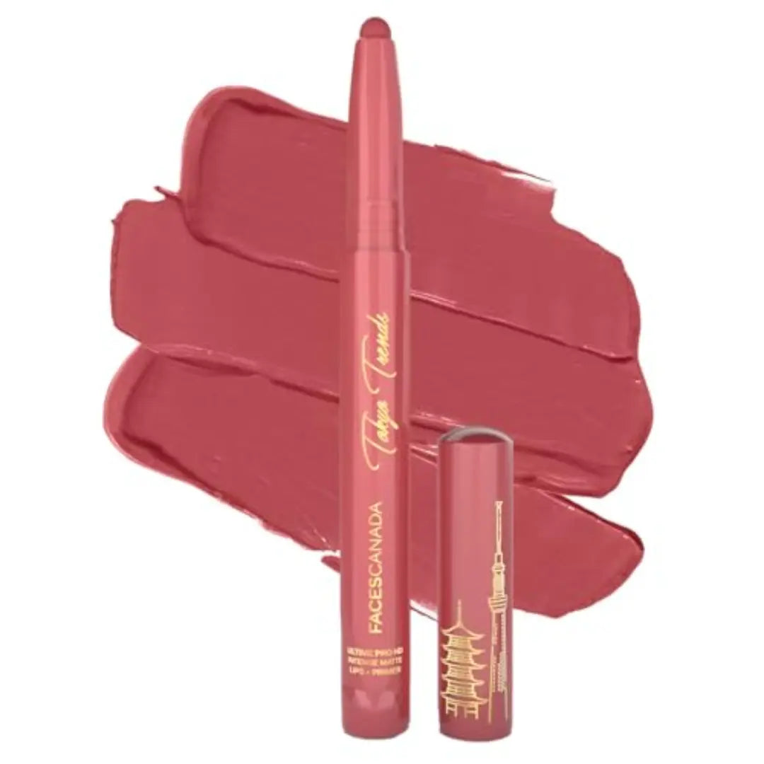FACES CANADA Ultime Pro HD Intense Matte Lipstick + Prime | 9HR Long Stay | Flawless HD Matte Finish | Intense Color | Lightweight | Smooth Glide | Primer Infused