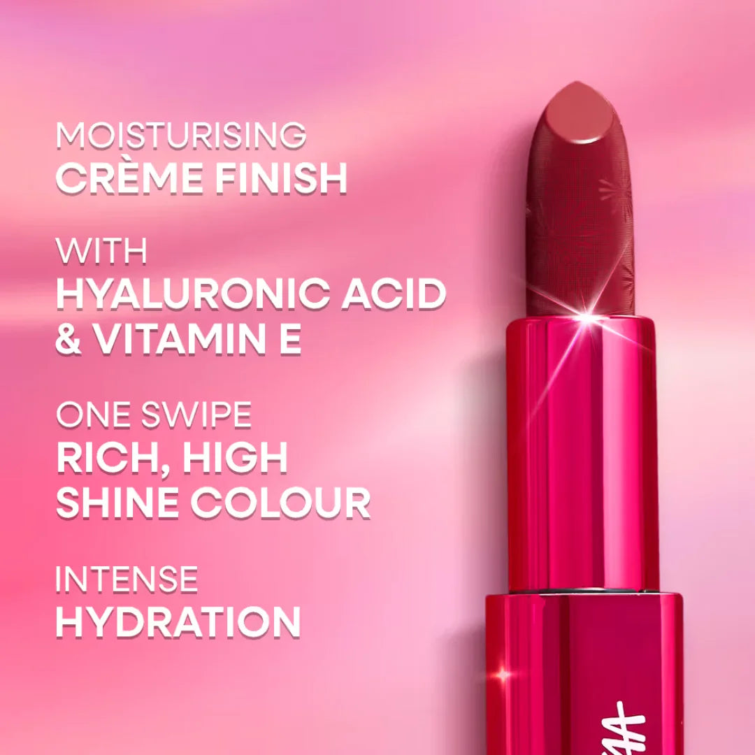 Nykaa Ultra Silk Hydrating Satin Creme Lipstick with Hyaluronic Acid - Sparklin (3.8g)