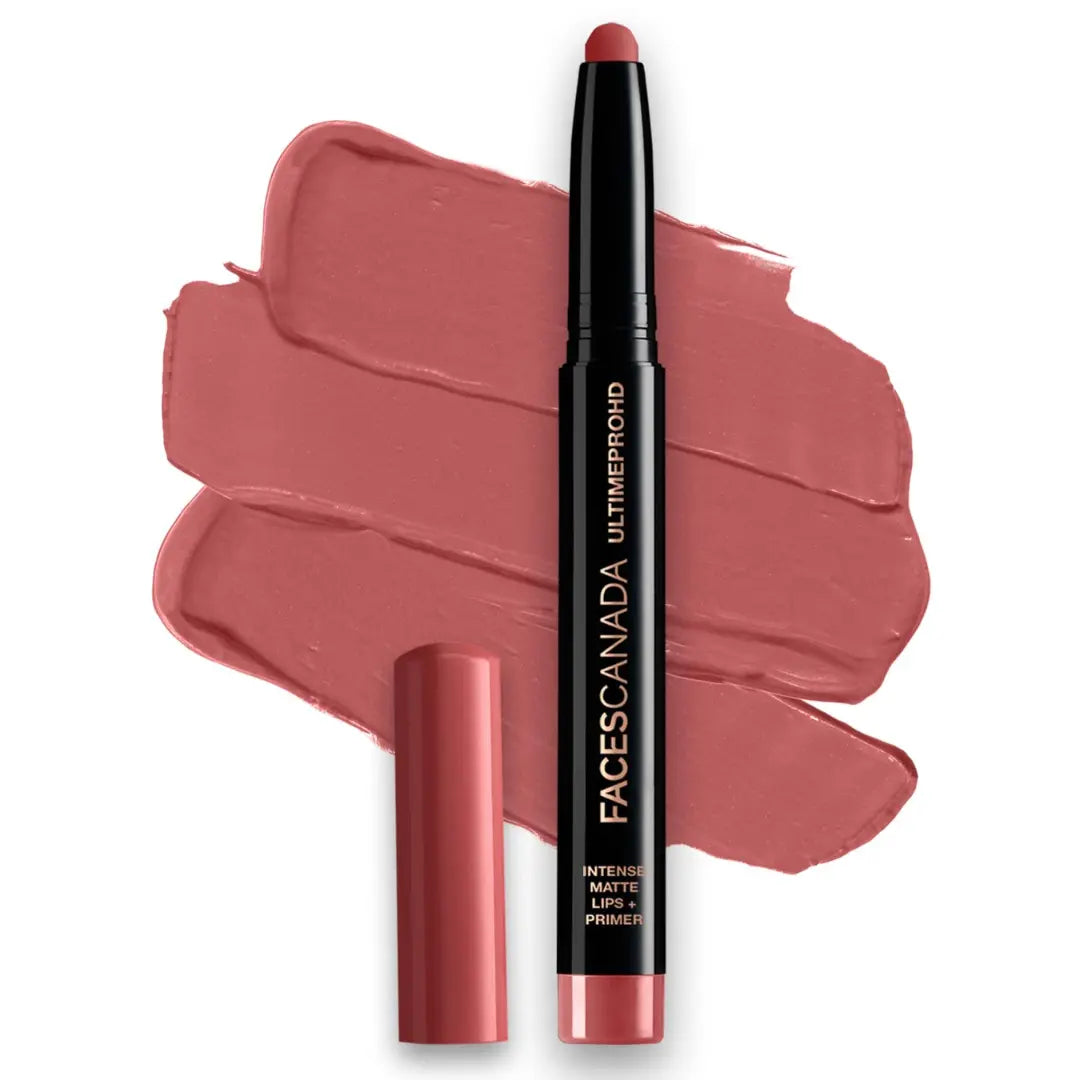 FACES CANADA Ultime Pro HD Intense Matte Lipstick + Prime | 9HR Long Stay | Flawless HD Matte Finish | Intense Color | Lightweight | Smooth Glide | Primer Infused