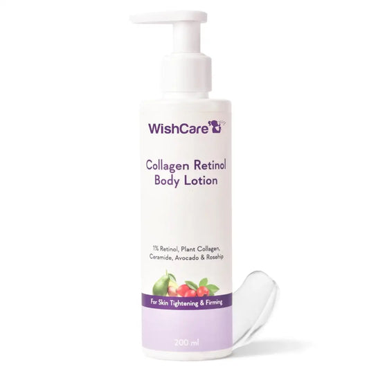 WishCare Collagen 1% Retinol Body Lotion - For Skin Tightening & Firming - With Niacinamide, Ceramide, Rosehip & Avocado - For Men & Women - 200 Ml