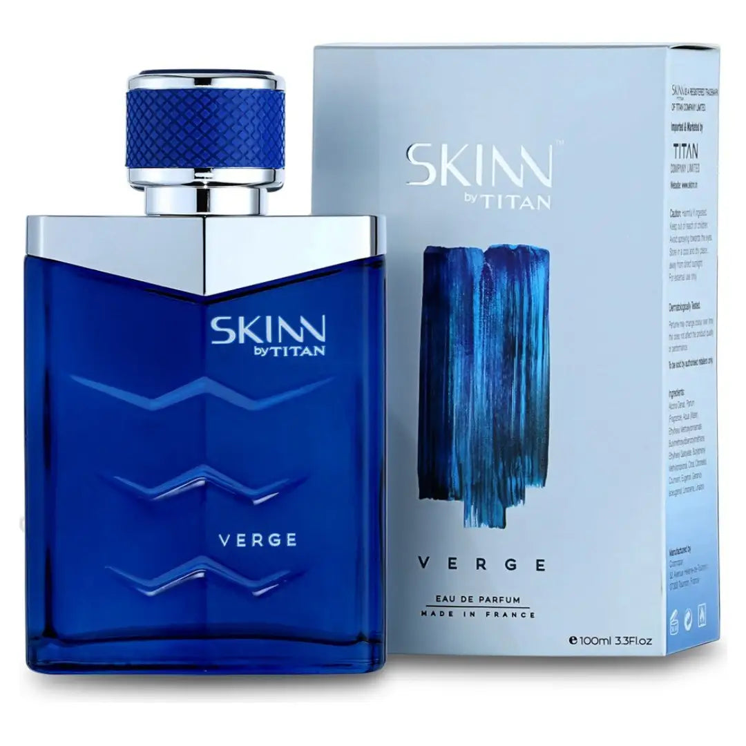 Skinn By Titan | Verge Perfume - 100 Ml | Perfume For Man | Gift for Men | Premium Fragrance | Grooming Essentials | Long Lasting Smell for Men |Fresh, Woody, Spicy | Eau De Parfum