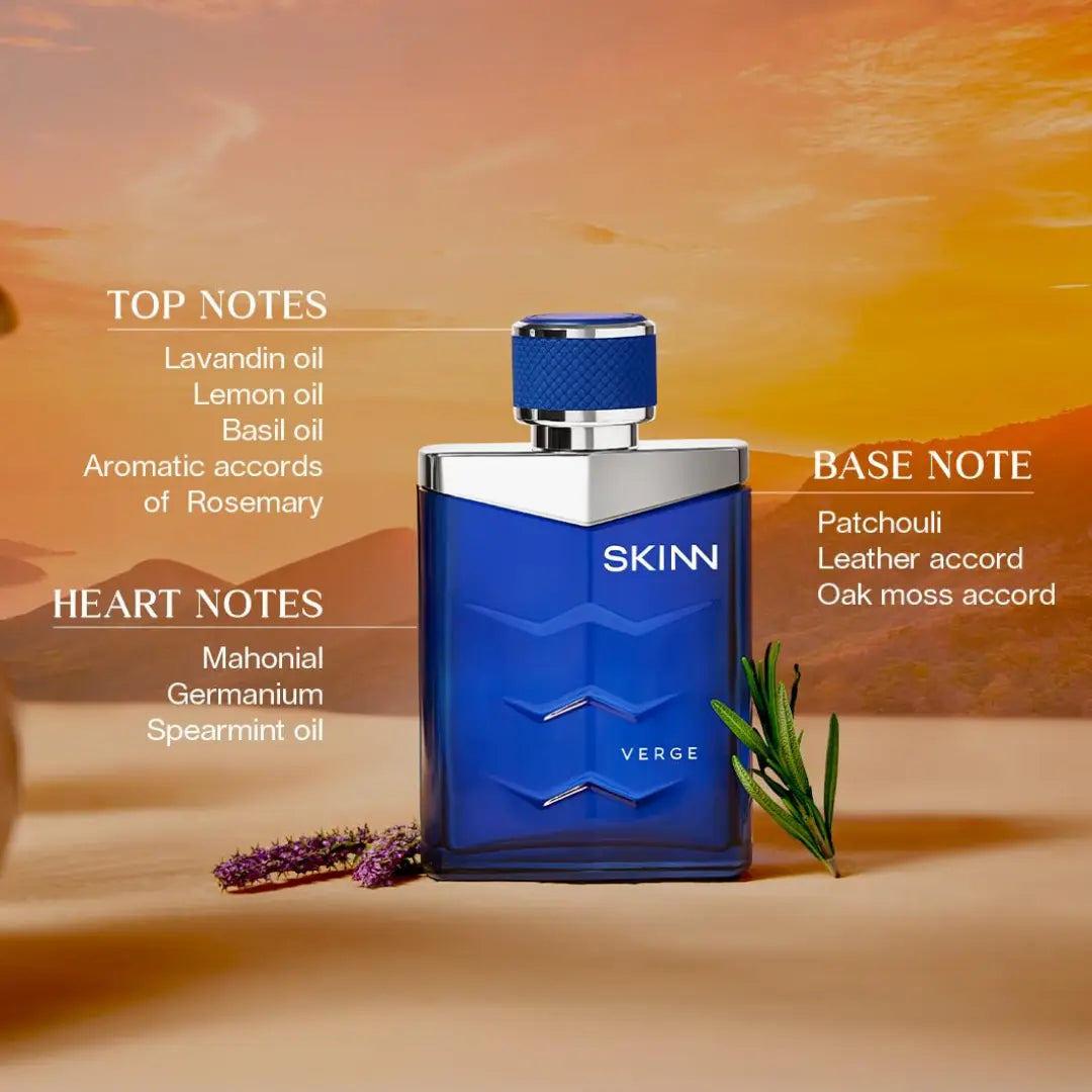 Skinn By Titan | Verge Perfume - 100 Ml | Perfume For Man | Gift for Men | Premium Fragrance | Grooming Essentials | Long Lasting Smell for Men |Fresh, Woody, Spicy | Eau De Parfum
