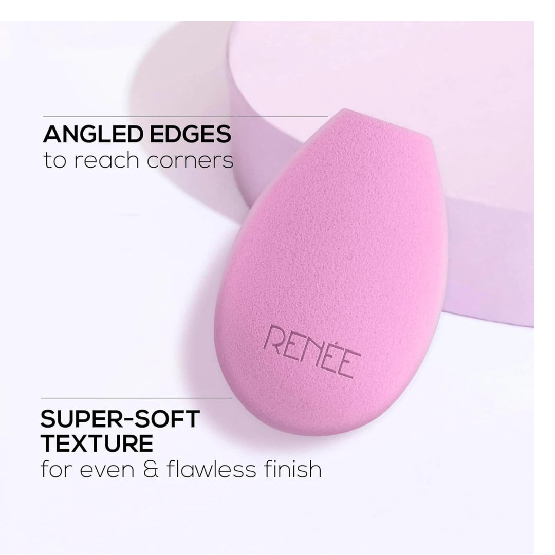 RENEE Makeup Superblender 1pc, Angled Edge Sponge For Effortless Application of Dry & Wet products, Latex Free, Cruelty-Free & Travel friendly ideal for foundation
