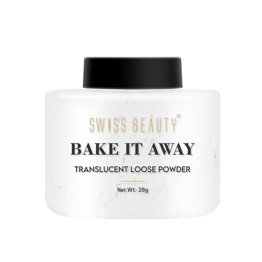 SWISS BEAUTY Bake It Away Makeup Natural Loose Powder | Lightweight Setting Powder | Loose Compact Powder For All Skin Types | Shade 02 Translucent, 28g