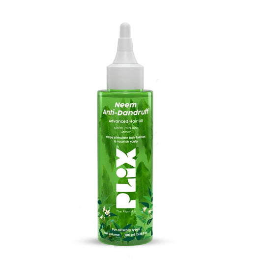 PLIX - THE PLANT FIX Neem Anti-Dandruff Advanced Hair Oil | Reduces Dandruff | Soothes Itchy Scalp | Calms Inflammation | Non-Greasy & Lightweight | Dermatogically Tested |100ml