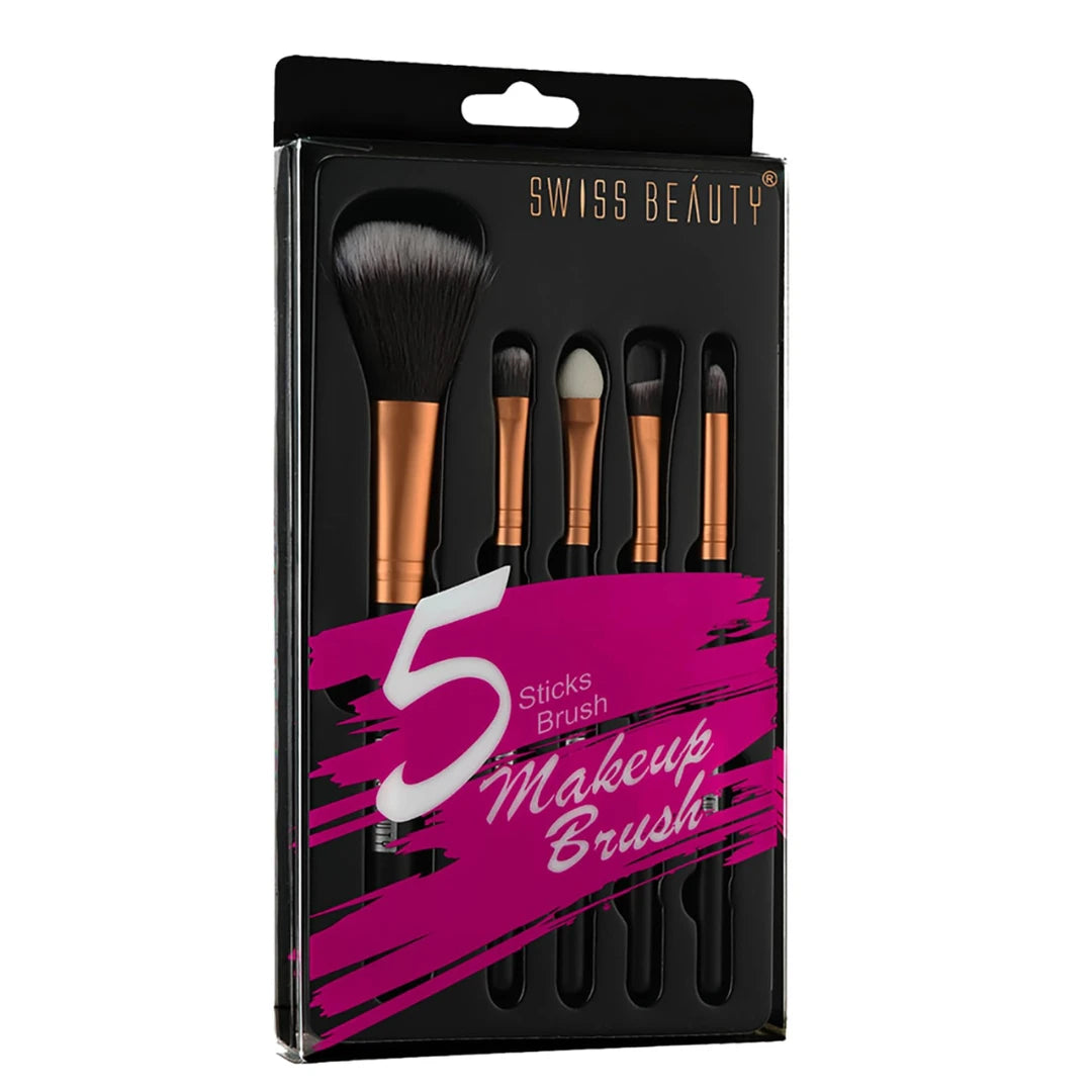 Swiss Beauty Makeup Brushes Set, Makeup Accessory,Gold, 5U
