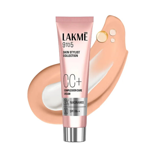 Lakme 9 to 5 CC Cream Beige with 3% Niacinamide Complex SPF30 PA++ | 90% lightweight moisturizing cream for Care & 10% Foundation for Care |Conceals Dark Spots| Brightens Skin |30 g