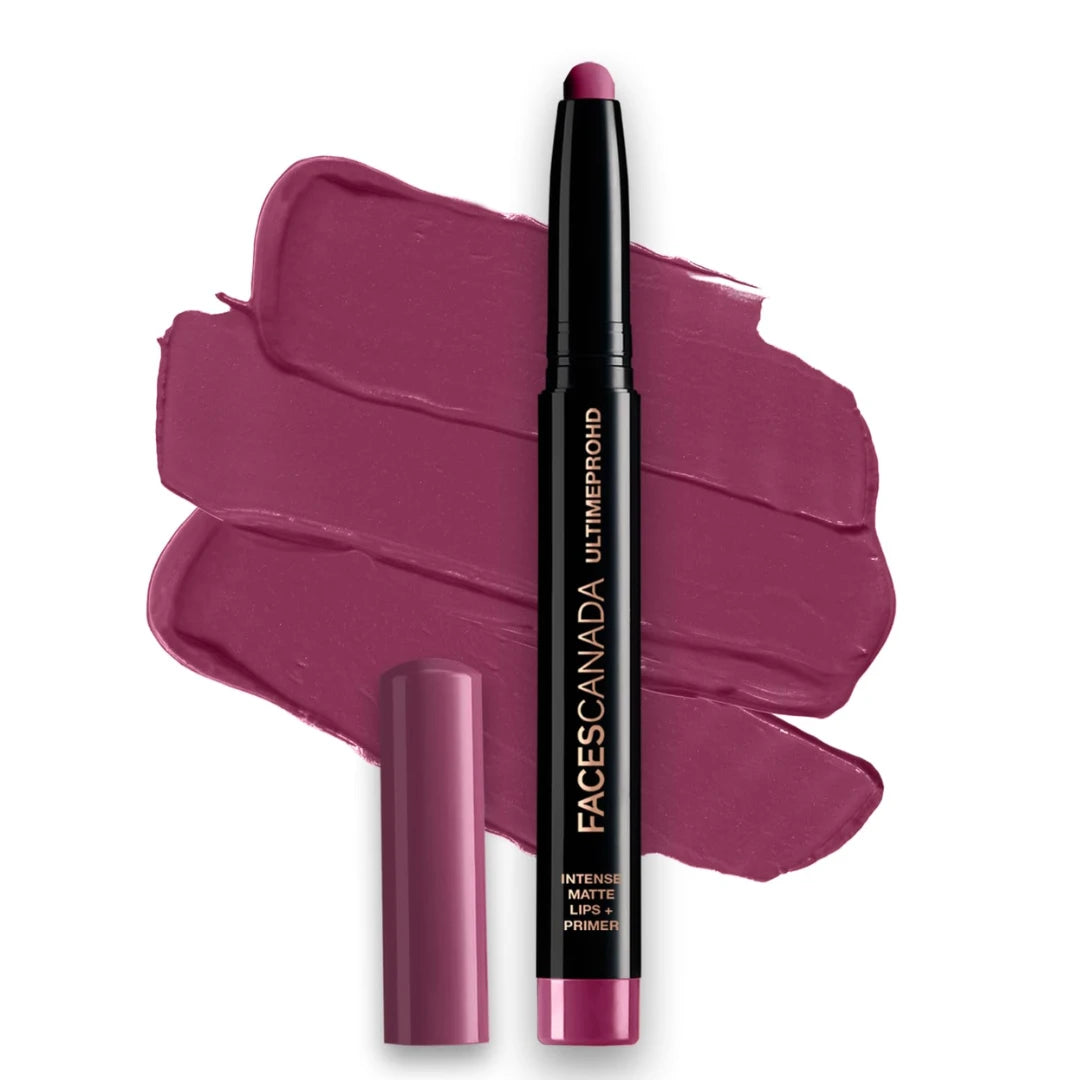 FACES CANADA Ultime Pro HD Intense Matte Lipstick + Primer - Tea Rose (Nude), 1.4g | 9HR Long Stay | Flawless HD Matte Finish | Intense Color | Lightweight | Smooth Glide | Primer Infused