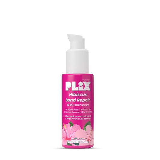 PLIX - THE PLANT FIX Hibiscus Bond Repair 10-in-1 Hair Serum | FiberHance™ | Repairs Damage Hair | Strengthens Keratin Structure | Provides 3X strengthening | 50ml