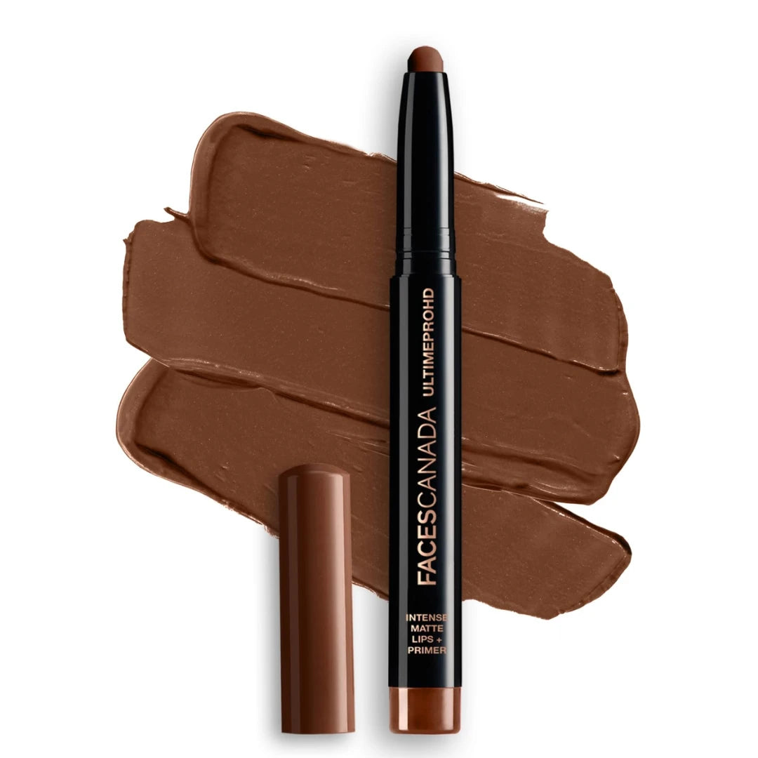 FACES CANADA Ultime Pro HD Intense Matte Lipstick + Primer - Tea Rose (Nude), 1.4g | 9HR Long Stay | Flawless HD Matte Finish | Intense Color | Lightweight | Smooth Glide | Primer Infused