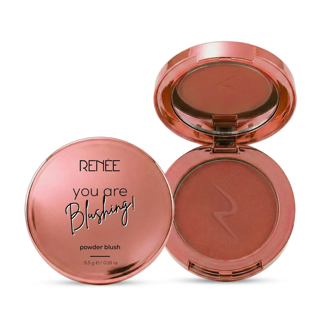 RENEE You Are Blushing Powder Blush With Matte Finish | Buildable, Rosy Payoff, Lightweight, Long-Lasting Formula | With Grapeseed oil, Olive oil & Vitamin E - Pink Whisper | 5.5g