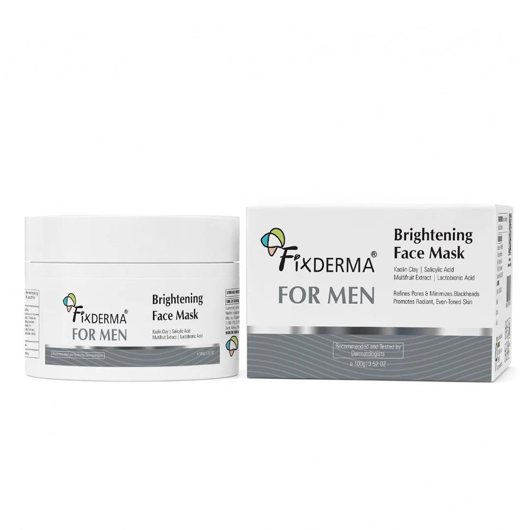 Fixderma Brightening Face Mask for Men | Clay Mask For Blackheads - 100g