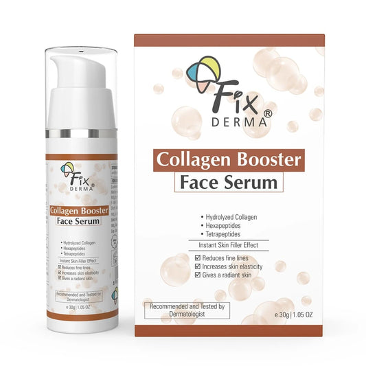 Fixderma Hydrolyzed Collagen Booster Face Serum | Collagen Serum for Face Face, Fine Lines & Wrinkles | Serum for Men & Women | Suitable for All Skin Types - 30g