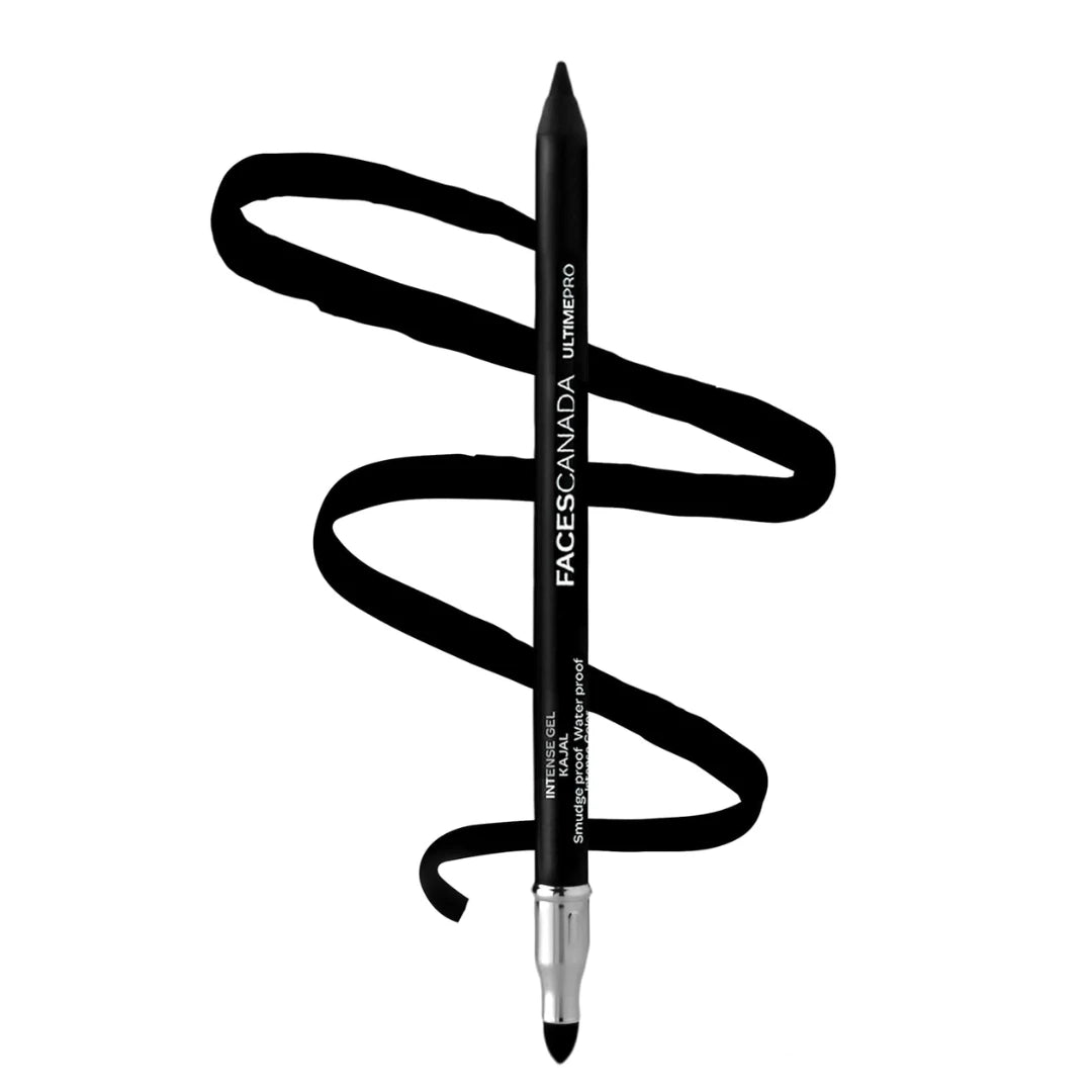 Faces Canada Ultime Pro Intense Gel Kajal With Free Sharpener - Black (1.2g)