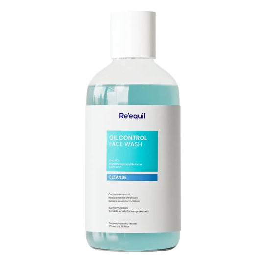 RE' EQUIL Oil Control Face Wash | Soap & Sulphate Free Face Wash with Zinc PCA | Controls Excessive Oil Production | For Oily Acne Prone Skin | 200 ml