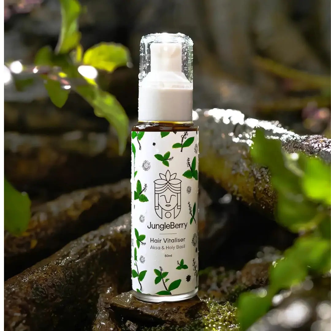 Jungleberry Aksa & Holy Basil Hair Vitalising | Baheda & Bhringraj Nourish Scalp & Boost Hair Growth | 50 ml