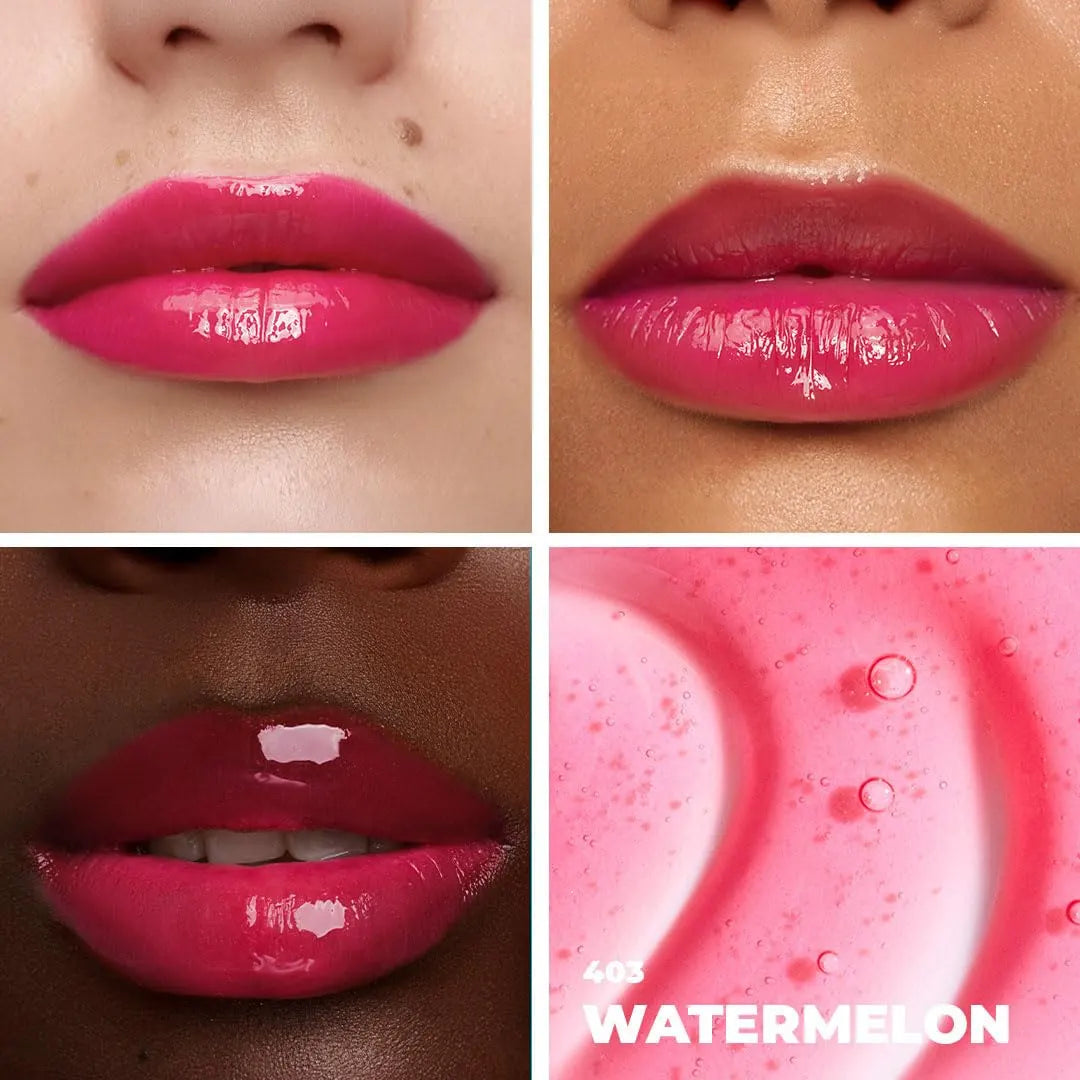 Lamel All In One Lip Tinted Plumping Oil- Watermelon, Lip Oil Tint for Pigmented Lips | Hydrating, Plumping & Glossy Lip Tint | Non-Sticky Lip Oil with Long-Lasting Tint | 3ml