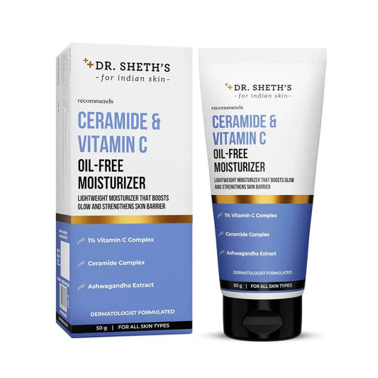 Dr. Sheth's Ceramide & Vitamin C Oil - Free Moisturizer| Lightweight Moisturizer to Hydrate & Brighten Skin | With Vitamin C, Ceramide &...