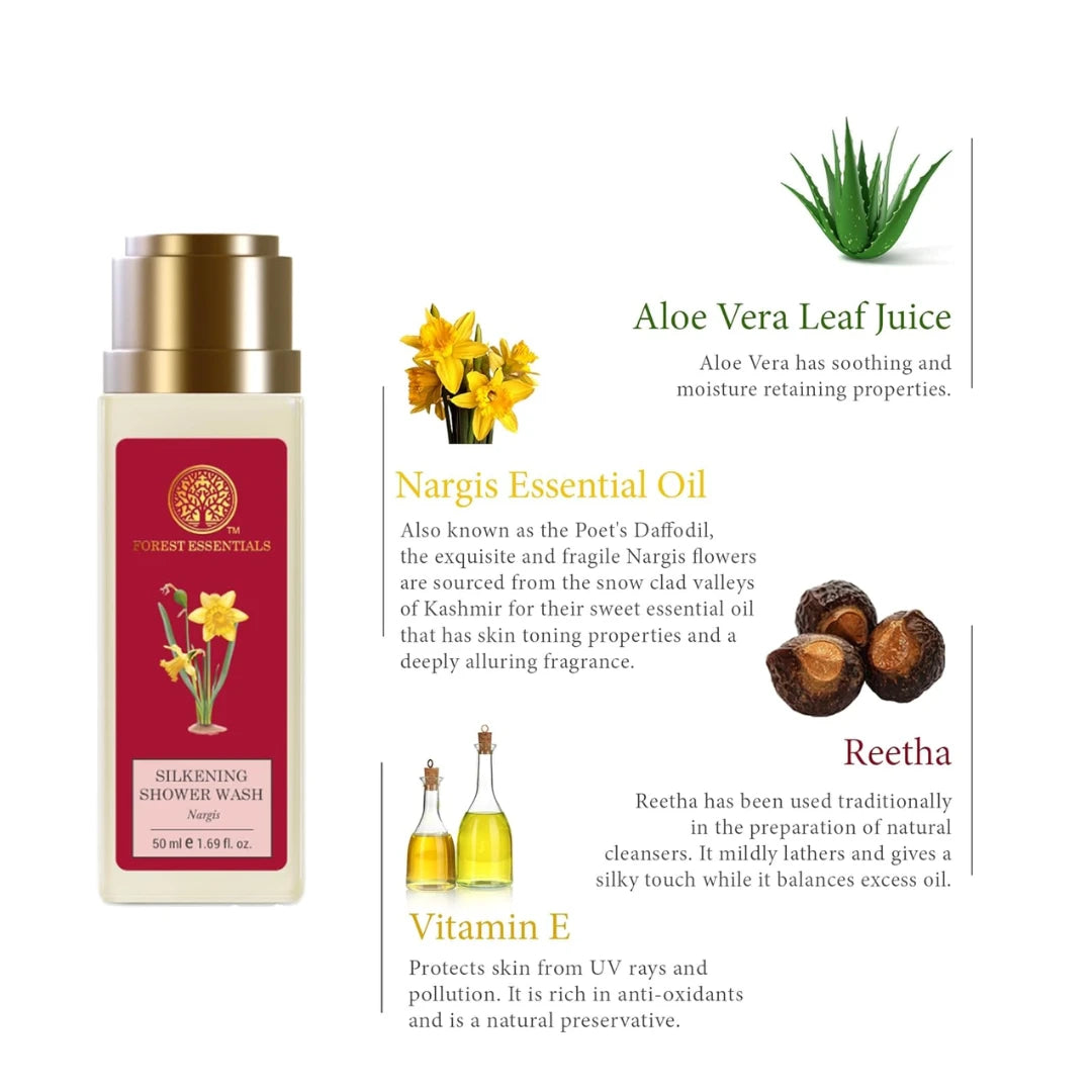 Forest Essentials Silkening Shower Wash Nargis