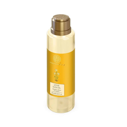 Forest Essentials After Bath Oil Mashobra Honey & Vanilla | After Shower on Wet Body | Keeps Hydrated in 2 Mins | Lightly Scented & Soft Finish-130 ml
