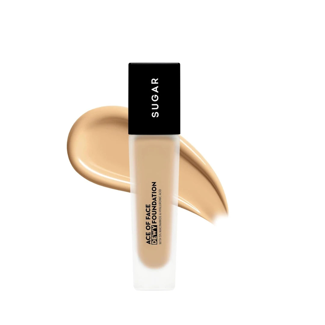 SUGAR Cosmetics Ace Of Face Dewy Foundation with 5% Niacinamide & Hyaluronic Acid | Lasts upto 18hrs |