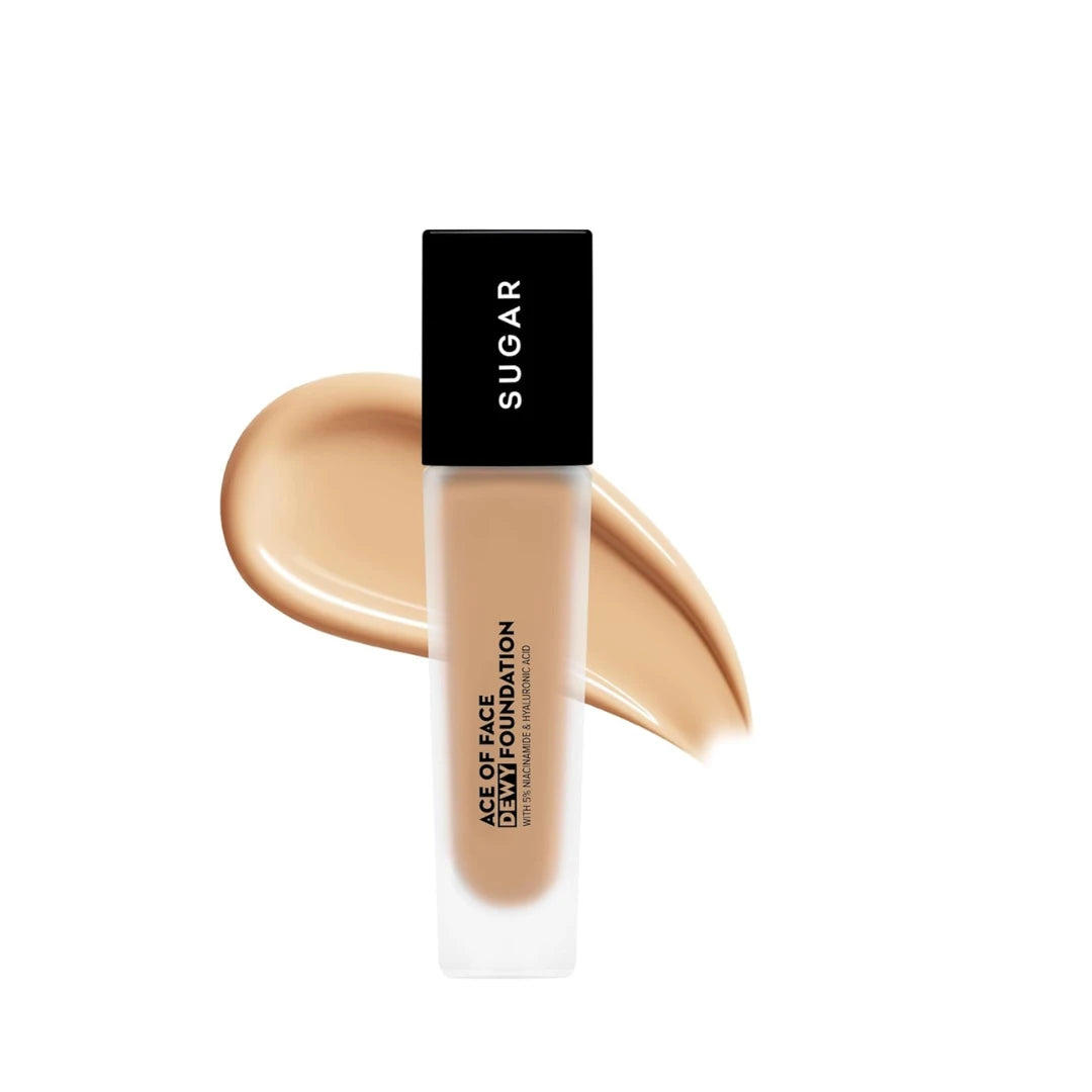 SUGAR Cosmetics Ace Of Face Dewy Foundation with 5% Niacinamide & Hyaluronic Acid | Lasts upto 18hrs |