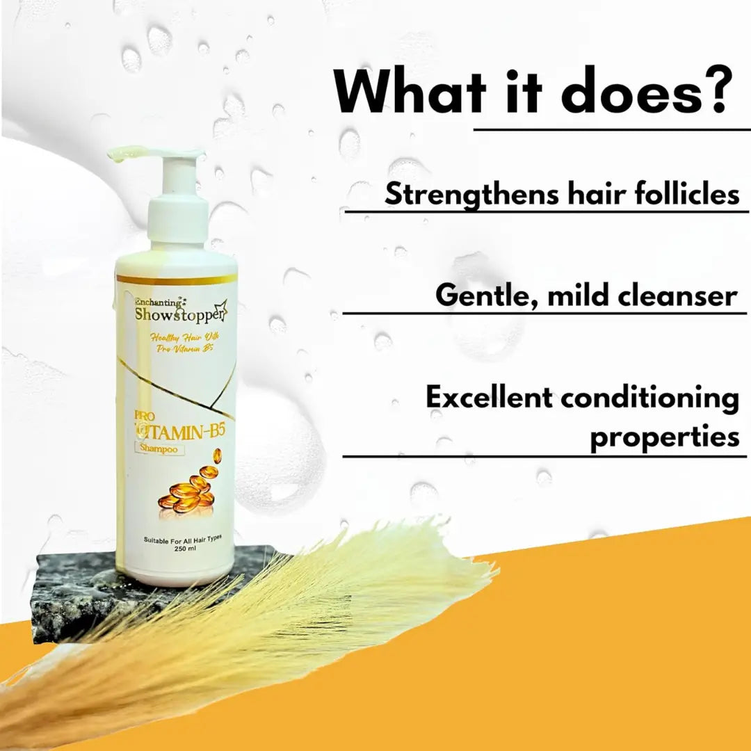 Enchanting Showstopper Pro-Vitamin B5 Shampoo for Hair Strengthening & Moisture Lock | Hydrating Daily Care for Smooth, Shiny Hair | Gentle Cleansing...