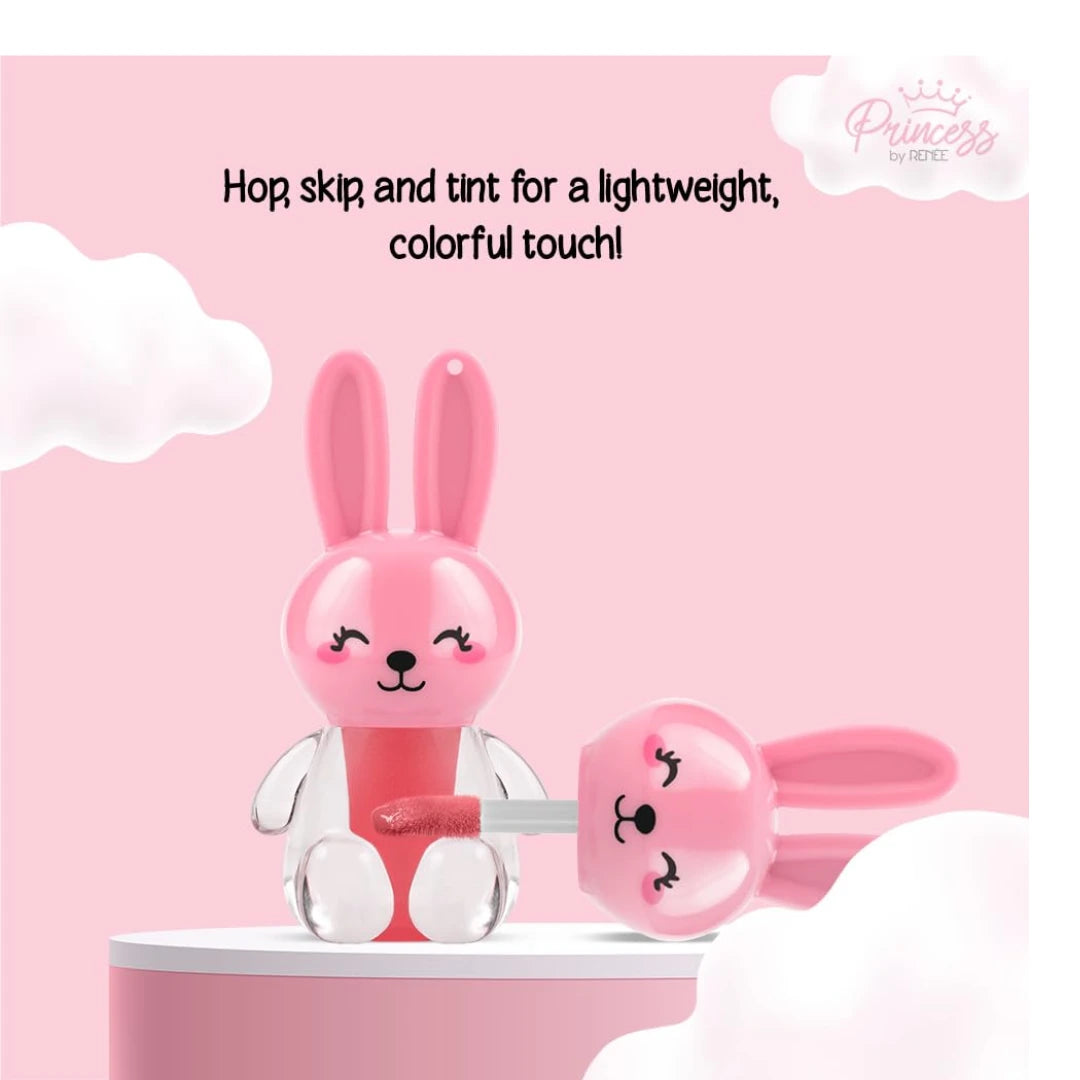 RENEE Princess by  Bunny Lip Tint - Pink, for Pre-Teens, Lightweight & Long-Lasting Color, Non-Drying & Nourishing, Water-Based Formula, Blueberry Extracts, Strawberry & Vitamin E Infused, Cruelty-Free
