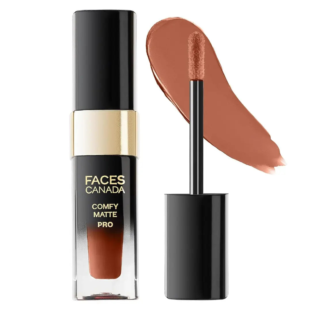 FACES CANADA Comfy Matte Pro Liquid Lipstick -5.5 ml | 10HR Longstay | Intense Color | Macadamia Oil & Olive Butter Infused | Lightweight Super Smooth | No Dryness | No Alcohol