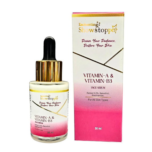 Enchanting Showstopper Vitamin-A & Vitamin-B3 Face Serum with Retinol (Vitamin A), Bakuchiol & Niacinamide (Vitamin B3)– Anti-Aging Serum for...