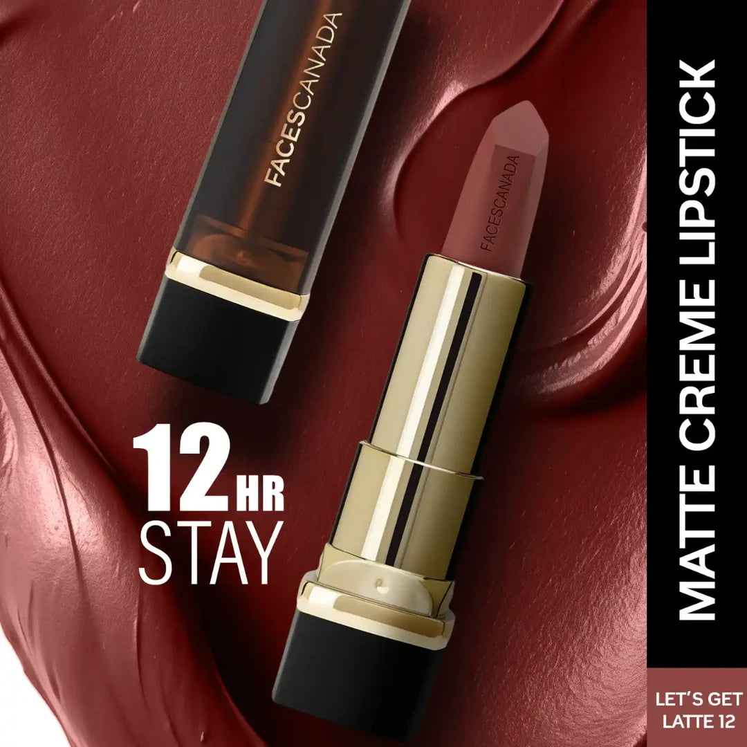 FACESCANADA Comfy Matte Creme Lipstick , 4.2G | Long Stay | Creamy Matte Finish | Intense Color | Super Hydrating & Nourishing | Single Stroke Smooth Application