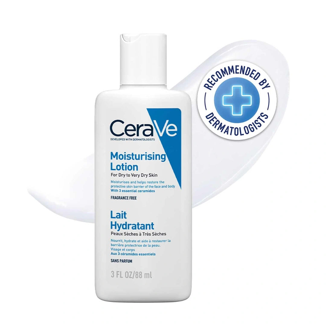 CeraVe Moisturizing Lotion For Dry Skin (88ml) - Formulated With 3 Essential Ceramides And Hyaluronic Acid | Non-Comedogenic, Oil Free And Fragrance-Free Body Lotion